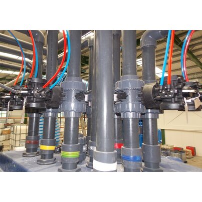Actuated valves and Durapipe PVC support major factory relocation
