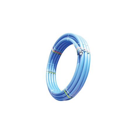 GPS Blue 180mm PE100 SDR17 50 Metre Clean Capped Coil with Towing Head (3cTH)