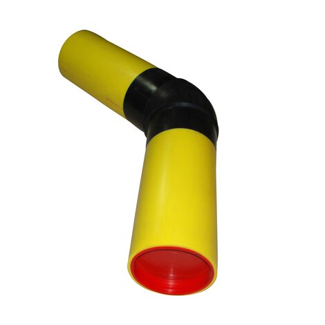 GPS Yellow 500mm PE100 SDR21 45 Degree Mitred Bend