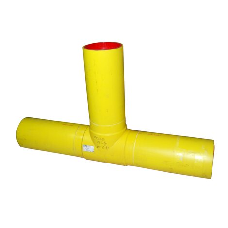 GPS Yellow 800mm PE100 SDR21 Pupped Equal Tee