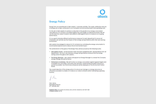 Aliaxis UK Energy Policy 2025