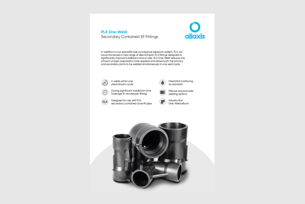 PLX one-weld fittings information sheet