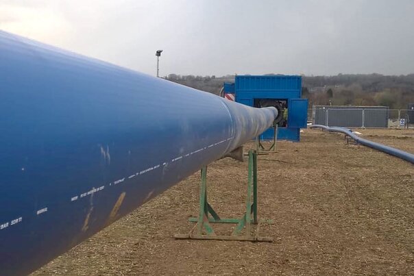 Making way for HS2 by diverting a water main using GPS PE Blue